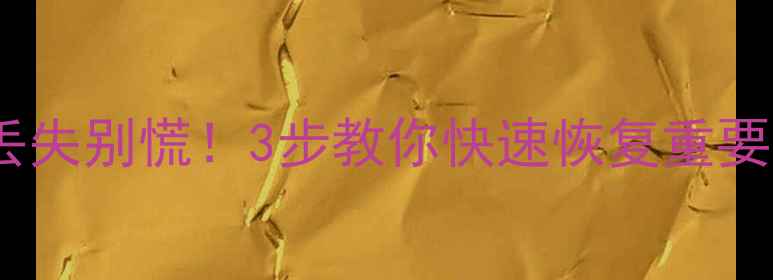 图片 💥手机电脑硬盘数据丢失别慌！3步教你快速恢复重要文件（附免费工具）2