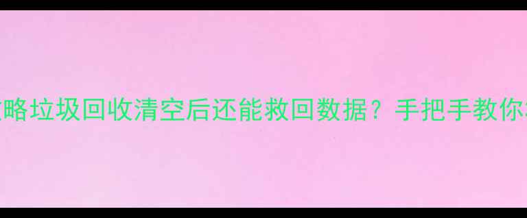 图片 💻手机电脑数据恢复全攻略垃圾回收清空后还能救回数据？手把手教你3步恢复（附详细教程）1