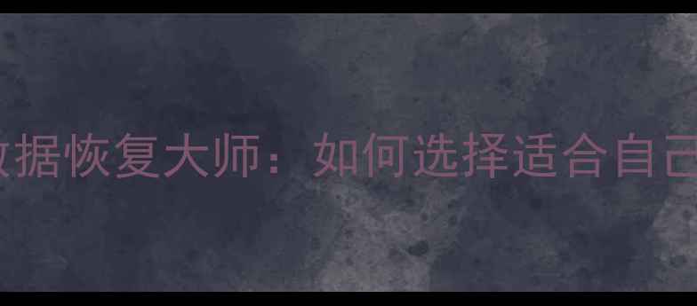 图片 💻数据恢复精灵VS数据恢复大师：如何选择适合自己的数据恢复工具？1