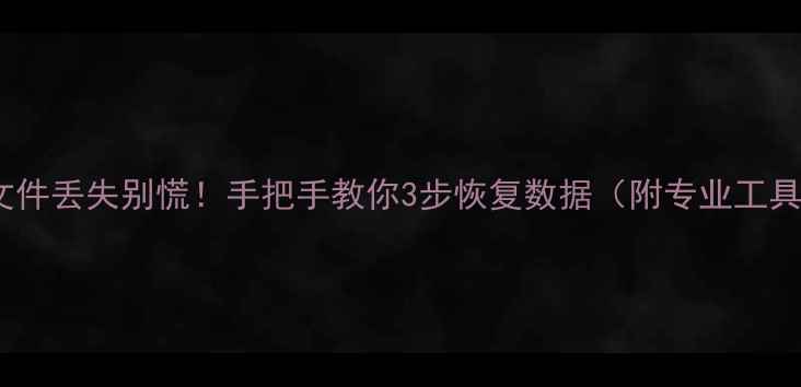 图片 💻电脑文件丢失别慌！手把手教你3步恢复数据（附专业工具推荐）2