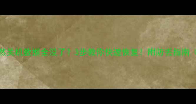 图片 💻💥收银机突然关机数据全没了？3步教你快速恢复！附防丢指南（附工具推荐）