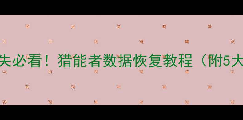 图片 💻📱💾电脑手机数据丢失必看！猎能者数据恢复教程（附5大实用步骤+避坑指南）1