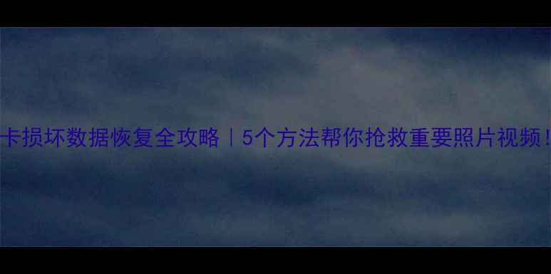 图片 💾SD卡损坏数据恢复全攻略｜5个方法帮你抢救重要照片视频！✅2