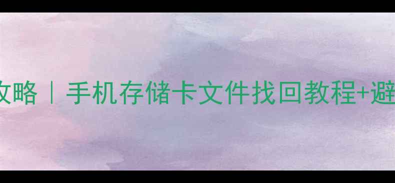 图片 💾华为NM卡数据恢复全攻略｜手机存储卡文件找回教程+避坑指南（附免费工具）1