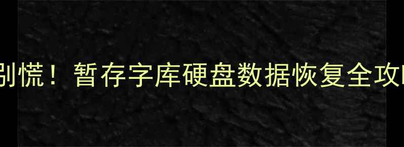 图片 💾字体库文件丢失别慌！暂存字库硬盘数据恢复全攻略（附免费工具）1