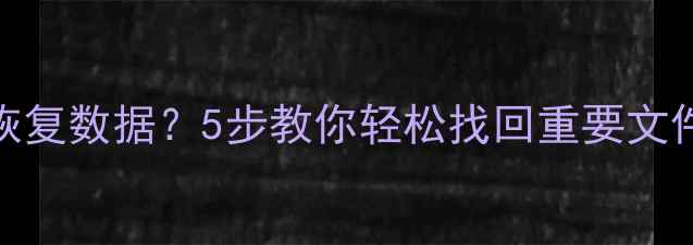 图片 📁U盘找不到怎么恢复数据？5步教你轻松找回重要文件（附免费工具）2