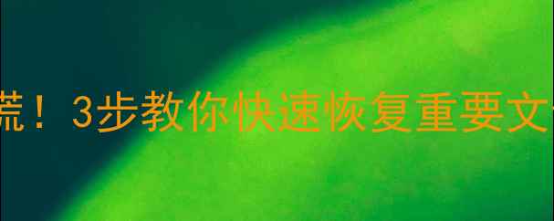 图片 📁U盘数据丢失别慌！3步教你快速恢复重要文件（附免费工具）