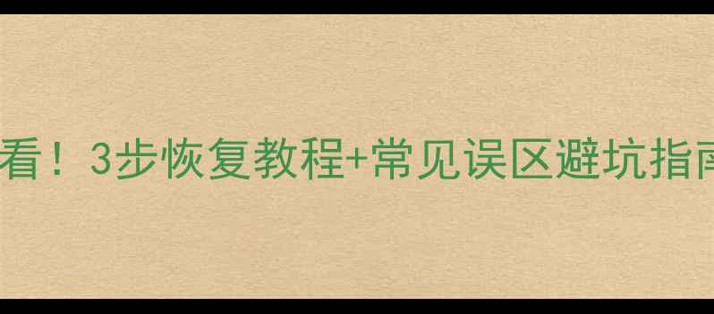 图片 📁U盘数据丢失必看！3步恢复教程+常见误区避坑指南（附免费工具）