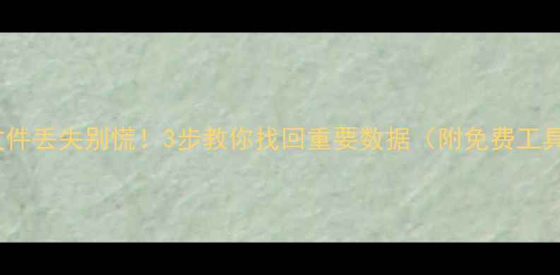 图片 📁U盘文件丢失别慌！3步教你找回重要数据（附免费工具推荐）