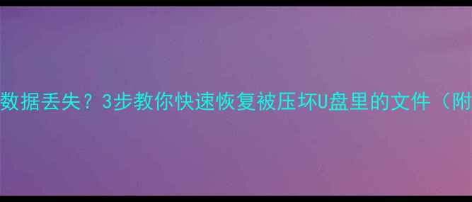 图片 📁U盘被压坏数据丢失？3步教你快速恢复被压坏U盘里的文件（附免费工具）1