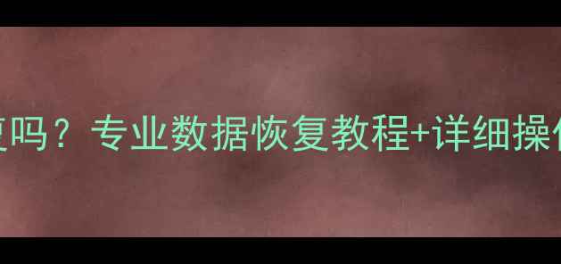 图片 📁优盘损坏数据能恢复吗？专业数据恢复教程+详细操作步骤（附免费工具）