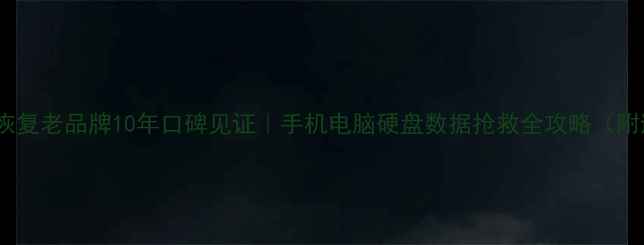 图片 📁广州数据恢复老品牌10年口碑见证｜手机电脑硬盘数据抢救全攻略（附避坑指南）2
