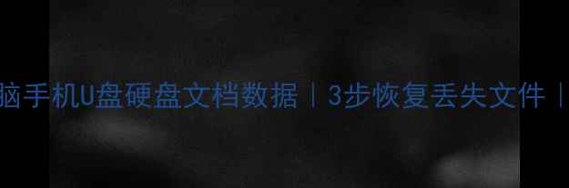 图片 📁恢复电脑手机U盘硬盘文档数据｜3步恢复丢失文件｜详细教程