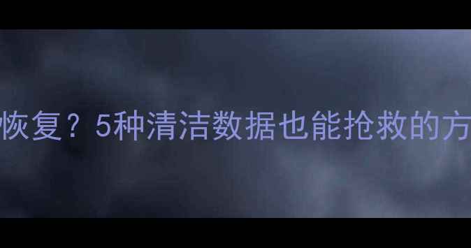 图片 📁数据丢失后如何恢复？5种清洁数据也能抢救的方法（附实操指南）