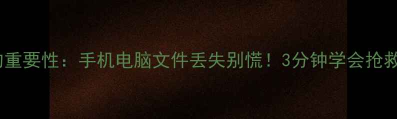 图片 📁数据恢复的重要性：手机电脑文件丢失别慌！3分钟学会抢救重要资料🔥1