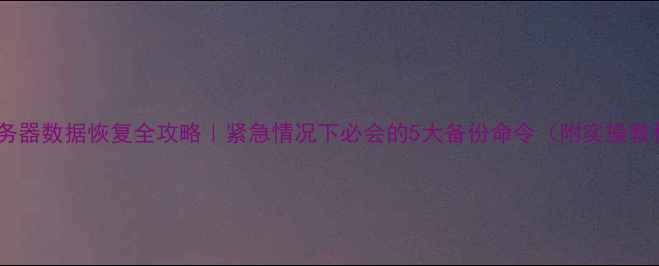 图片 📁服务器数据恢复全攻略｜紧急情况下必会的5大备份命令（附实操教程）1