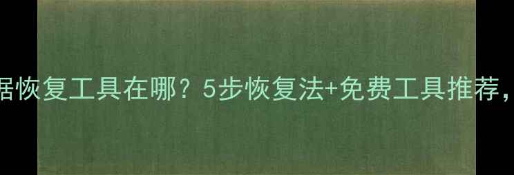 图片 📌SD卡损坏数据恢复工具在哪？5步恢复法+免费工具推荐，数据不丢失！