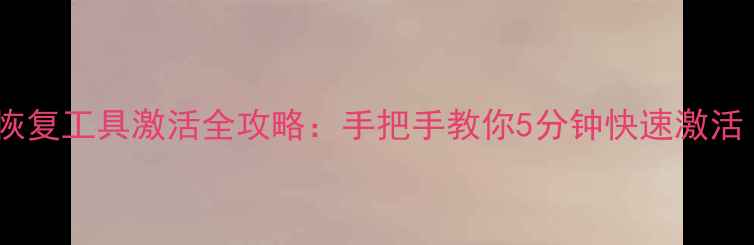 图片 📌壁虎数据恢复工具激活全攻略：手把手教你5分钟快速激活（附教程）2
