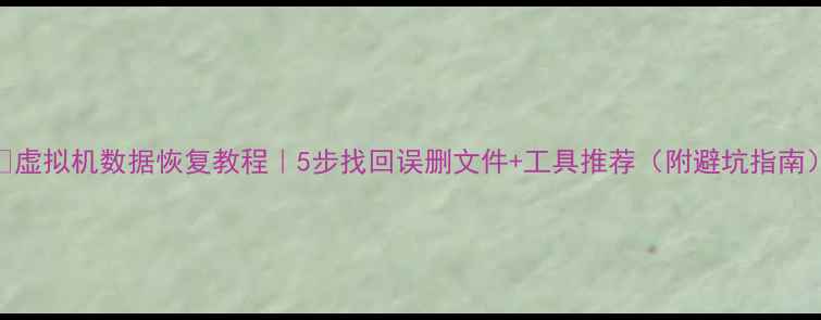 图片 📌虚拟机数据恢复教程｜5步找回误删文件+工具推荐（附避坑指南）