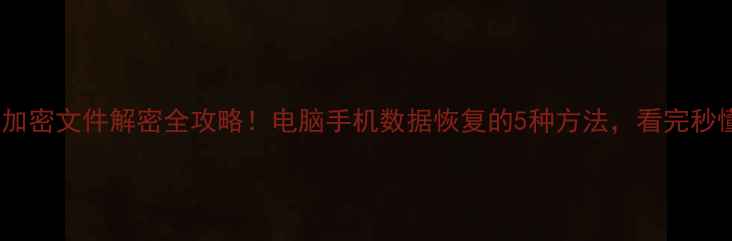 图片 📢加密文件解密全攻略！电脑手机数据恢复的5种方法，看完秒懂2