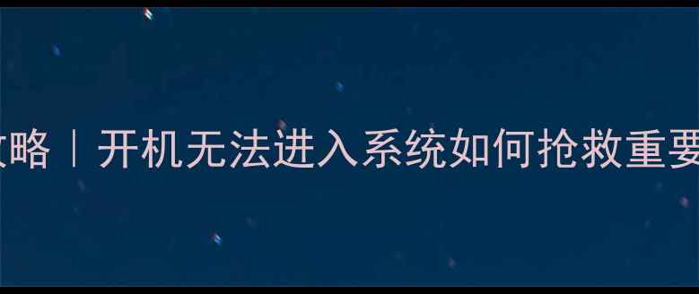 图片 📢蓝屏后数据恢复全攻略｜开机无法进入系统如何抢救重要文件（附工具实测）1