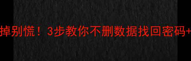 图片 📱iPad锁屏密码忘掉别慌！3步教你不删数据找回密码+恢复丢失文件🔒💾