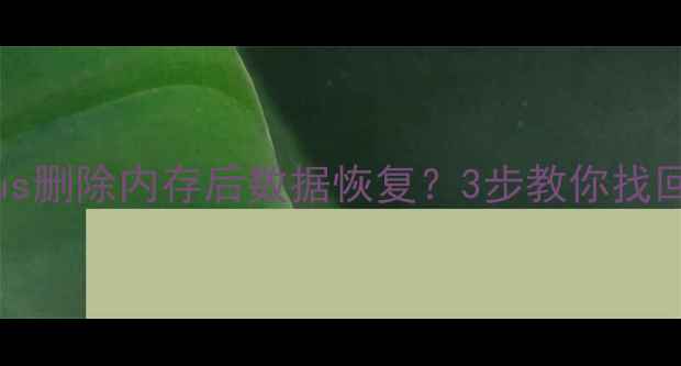 图片 📱iPhone8Plus删除内存后数据恢复？3步教你找回重要文件🔥2