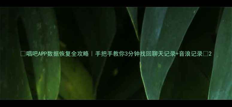 图片 📱唱吧APP数据恢复全攻略｜手把手教你3分钟找回聊天记录+音浪记录🎤2