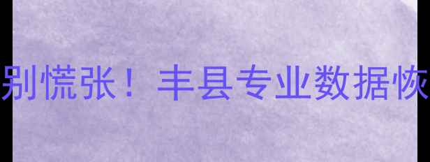 图片 📱手机数据丢失别慌张！丰县专业数据恢复公司来支招！