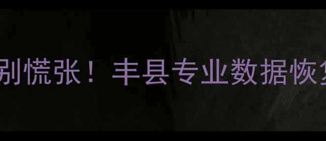 图片 📱手机数据丢失别慌张！丰县专业数据恢复公司来支招！2