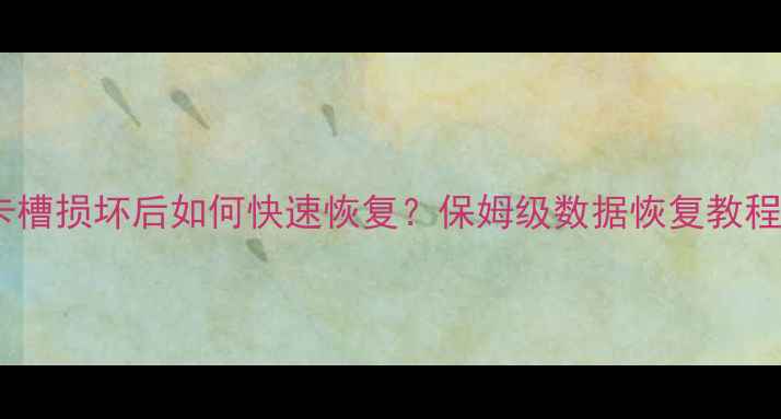 图片 📱手机数据卡槽损坏后如何快速恢复？保姆级数据恢复教程（附案例）1