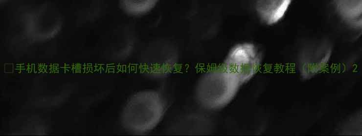 图片 📱手机数据卡槽损坏后如何快速恢复？保姆级数据恢复教程（附案例）2