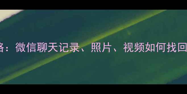 图片 📱手机数据恢复全攻略：微信聊天记录、照片、视频如何找回？附免费工具下载！1
