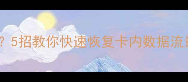 图片 📱手机流量显示异常？5招教你快速恢复卡内数据流量（附图文教程）📱2