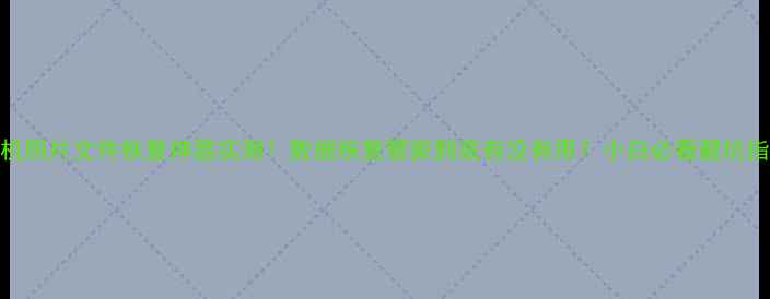 图片 📱手机照片文件恢复神器实测！数据恢复管家到底有没有用？小白必看避坑指南🔍