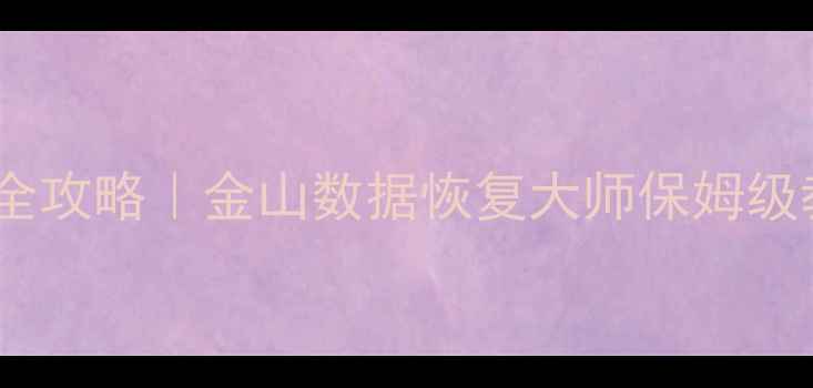 图片 📱手机电脑文件恢复全攻略｜金山数据恢复大师保姆级教程（附避坑指南）2