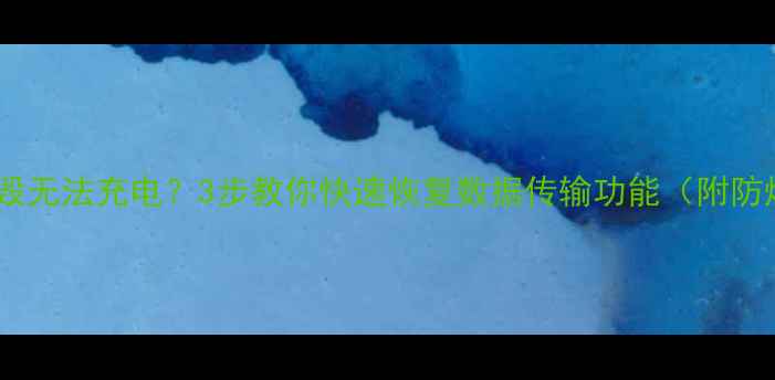 图片 📱数据线烧毁无法充电？3步教你快速恢复数据传输功能（附防烧机指南）2