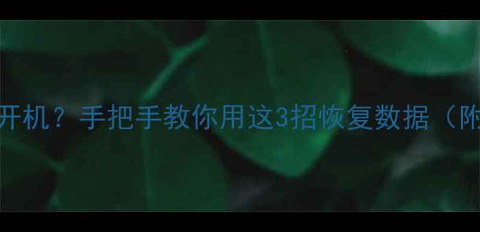 图片 📱苹果6黑屏无法开机？手把手教你用这3招恢复数据（附详细教程）🔧💾2