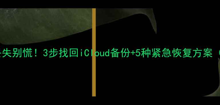 图片 📱苹果ID数据丢失别慌！3步找回iCloud备份+5种紧急恢复方案（附防丢攻略）2