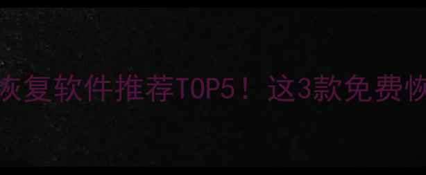 图片 📱💾手机电脑数据恢复软件推荐TOP5！这3款免费恢复丢失文件全攻略