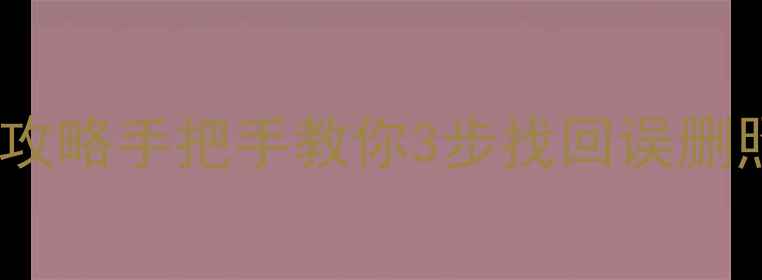 图片 📱💾手机电脑文件恢复全攻略手把手教你3步找回误删照片聊天记录工作文档！1