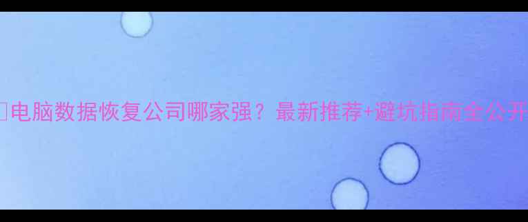 图片 📱💾电脑数据恢复公司哪家强？最新推荐+避坑指南全公开！1