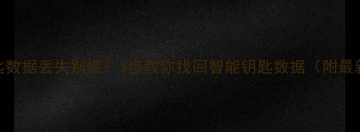 图片 🔑标致车钥匙数据丢失别慌！3步教你找回智能钥匙数据（附最新教程）🚗💡