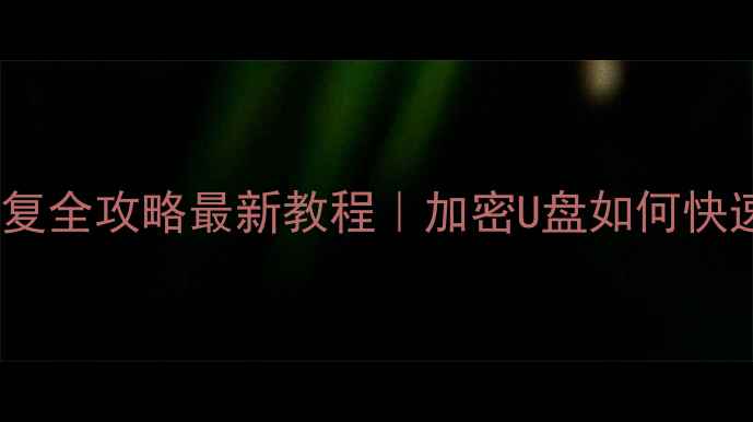 图片 🔒U盘加密数据恢复全攻略最新教程｜加密U盘如何快速解锁恢复数据？