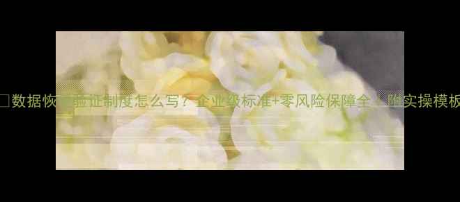 图片 🔒数据恢复验证制度怎么写？企业级标准+零风险保障全｜附实操模板