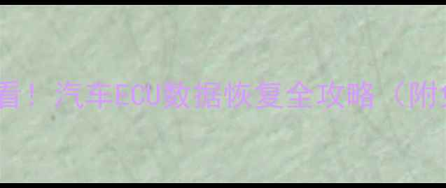 图片 🔥4S店修车必看！汽车ECU数据恢复全攻略（附免费工具）🔥2