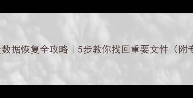图片 🔥SM2258XT硬盘数据恢复全攻略｜5步教你找回重要文件（附专业工具推荐）2