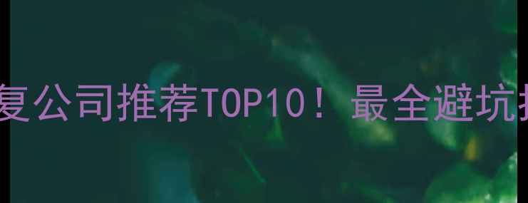 图片 🔥手机电脑数据恢复公司推荐TOP10！最全避坑指南+免费咨询入口