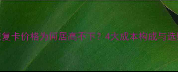 图片 🔥数据恢复卡价格为何居高不下？4大成本构成与选购指南🔥