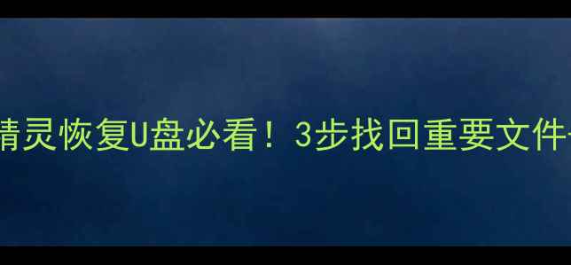 图片 🔥数据恢复精灵恢复U盘必看！3步找回重要文件+避坑指南💾